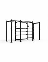 Functional Tower Basic – freistehendes Doppel-Rack mit Sprossenwand, Frontansicht schräg links