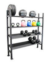 Multifunctional Storage Rack Set – modulares Storage System für Plates, Kettlebells, Dumbbells und Wallballs in der Box