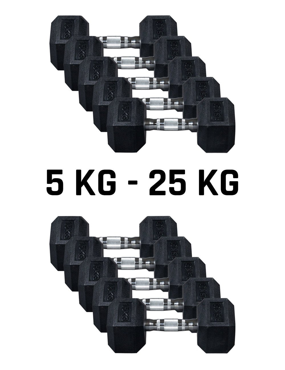 PVC Hex Dumbbell – Kurzhantel Set 5kg - 25kg - cross equip
