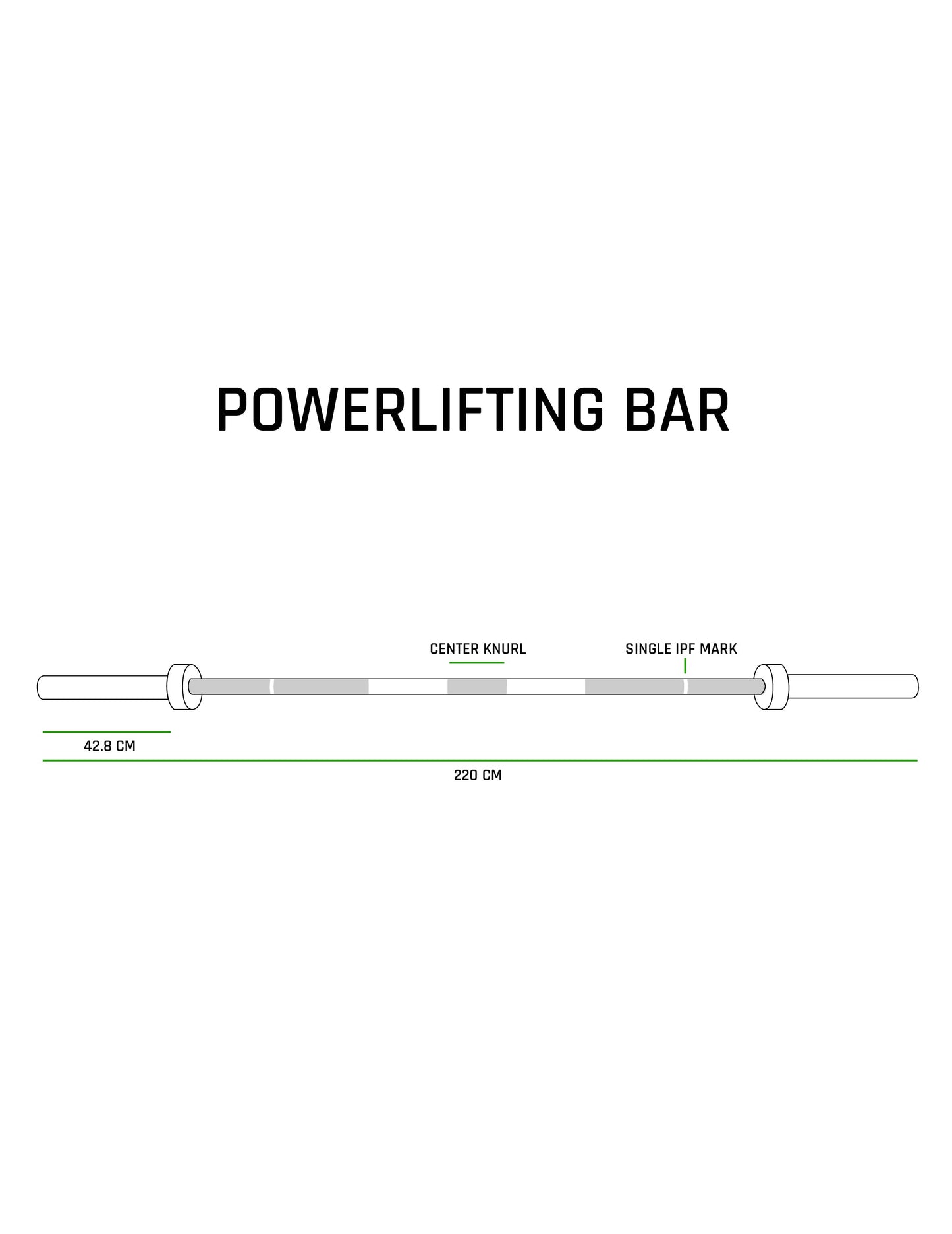 Stainless Steel Powerlifting Bar 20kg - cross equip