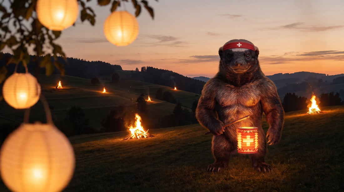 Badgi mit Schweizer Lampion am 1. August - 13 Jahre cross equip