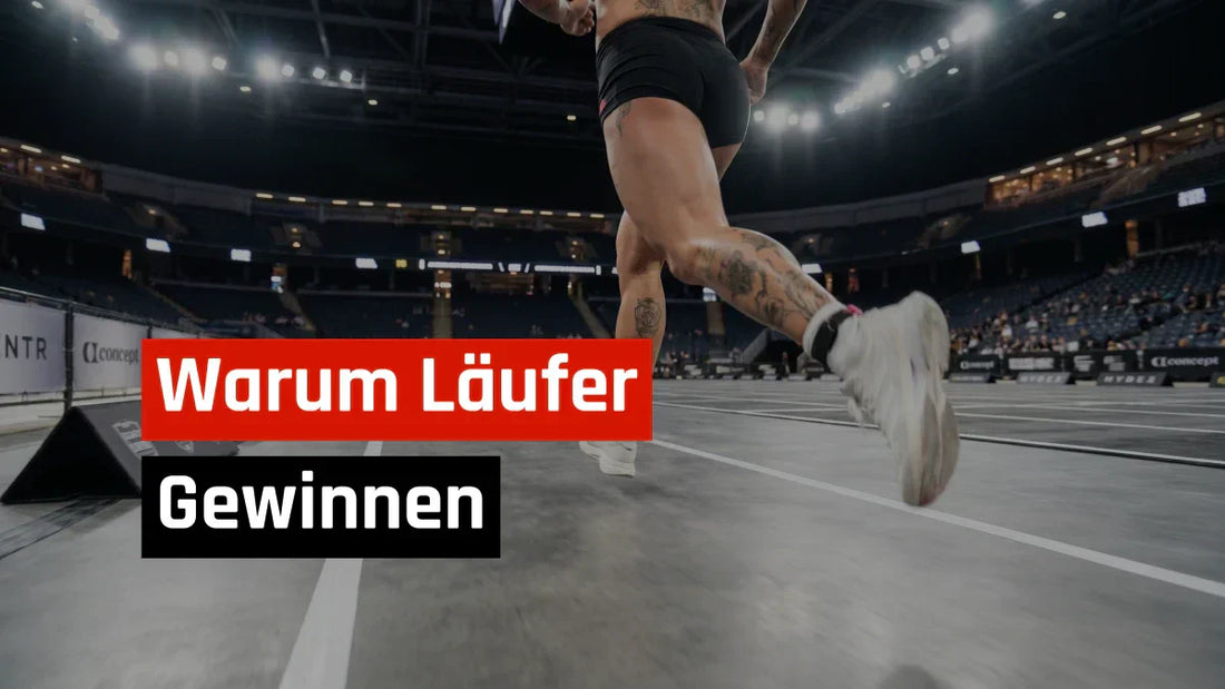 Athletin sprintet in einer Wettkampf-Arena – warum bei HYROX am Ende die Läufer gewinnen