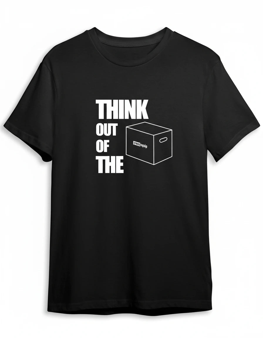 Box Shirt in Schwarz mit Weiss Druck