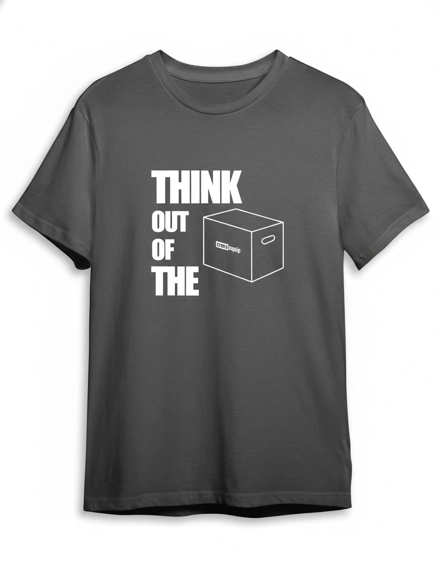 Box Shirt in Dunkelgrau mit Weiss Druck