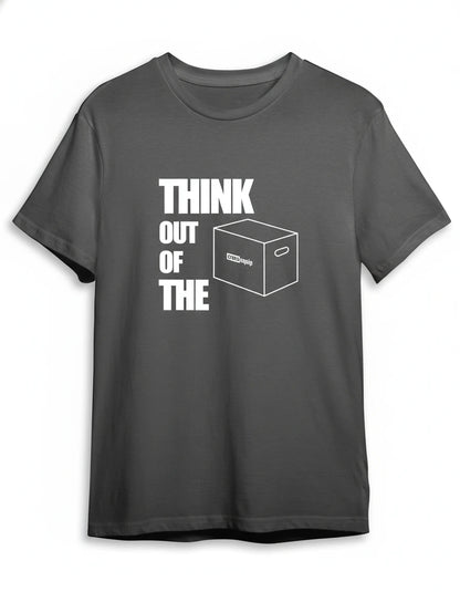 Box Shirt in Dunkelgrau mit Weiss Druck