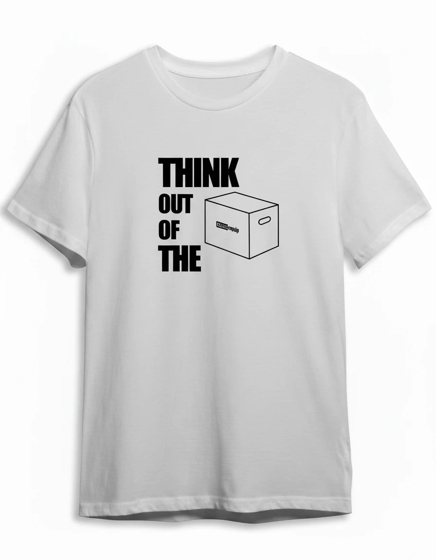 Box Shirt in Weiss mit Schwarz Druck