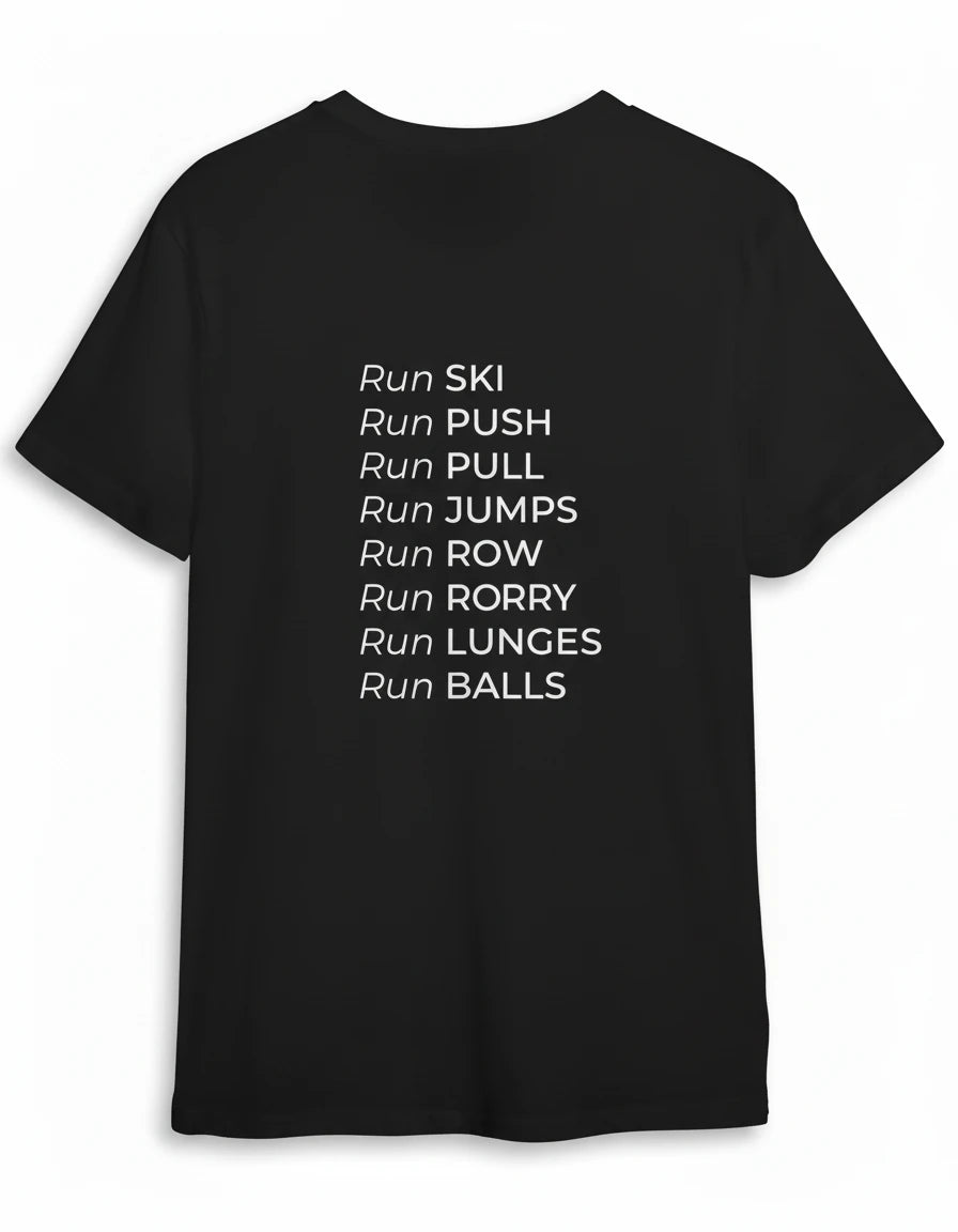 HYROX Movements Shirt in Schwarz mit Weiss Druck