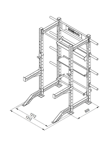 Half Rack mit Storage 2in1