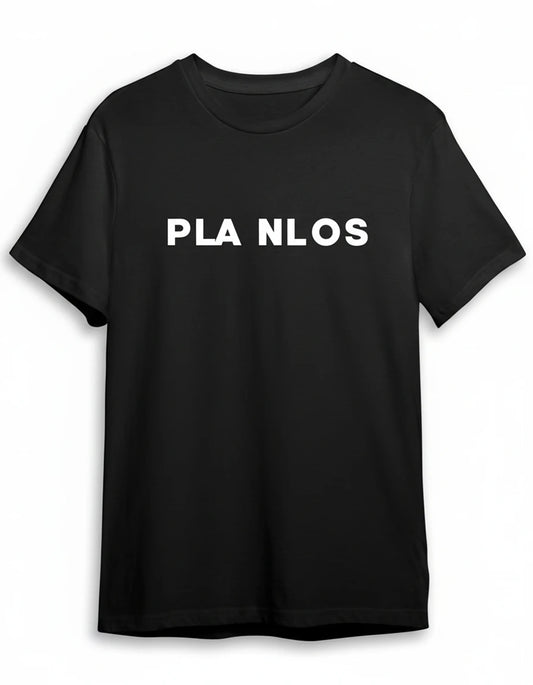 Planlos Shirt in Schwarz mit Weiss Druck