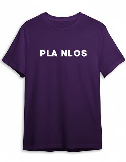 Planlos Shirt in Violett mit Weiss Druck