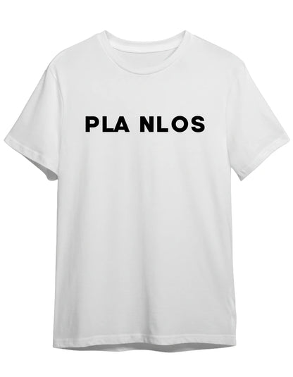 Planlos Shirt in Weiss mit Schwarz Druck