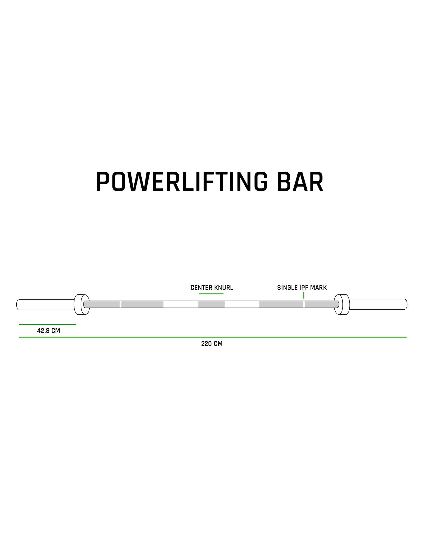 Stainless Steel Powerlifting Bar 20kg