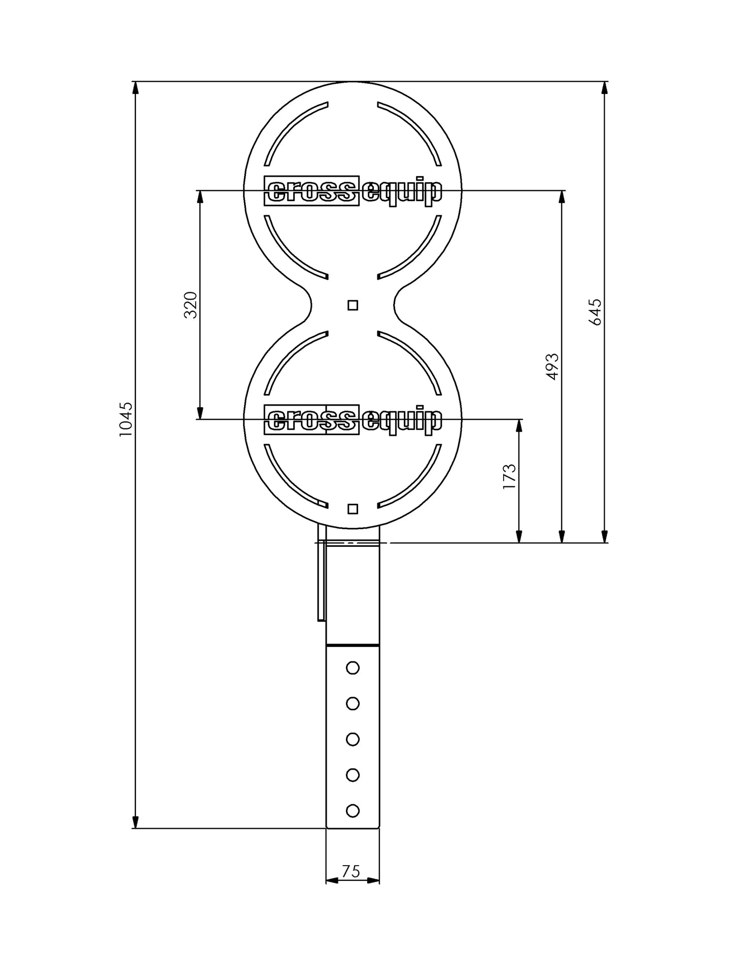 Double Wall Ball Target – Masszeichnung 