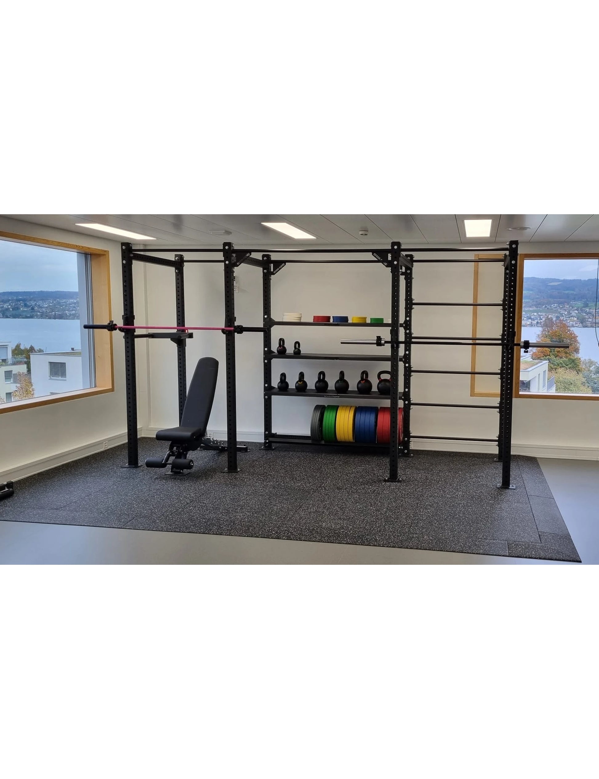 Functional Tower Basic – Detailansicht des A-Line Doppel-Racks mit Storage