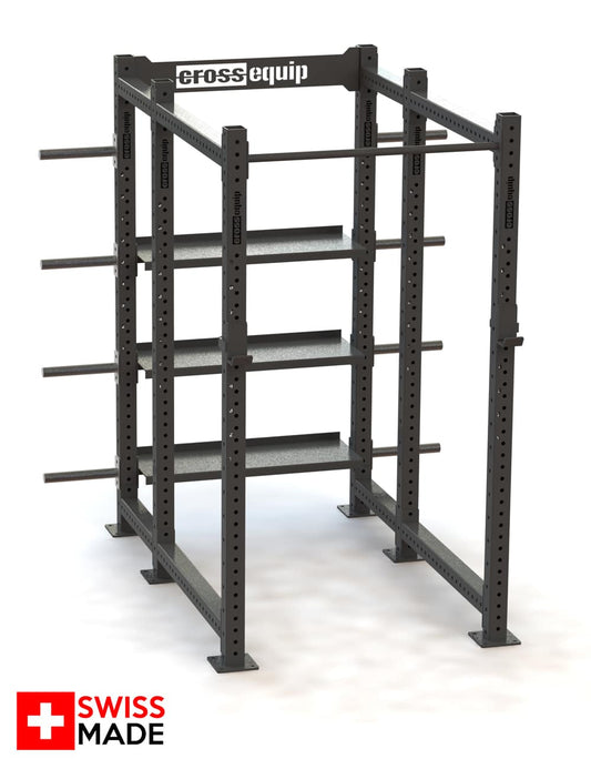 Swiss Power Rack mit Plateholder und Ablagen