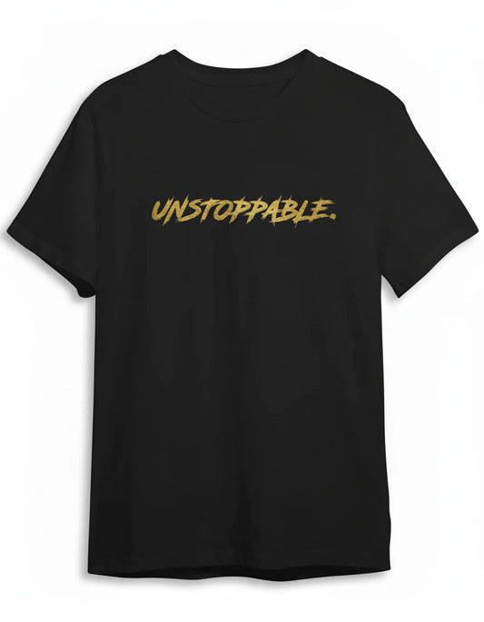 Unstoppable Shirt in Schwarz mit Gold Druck