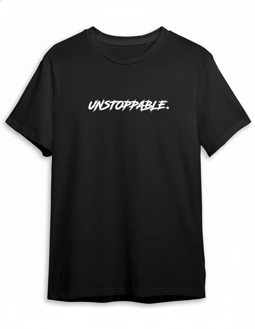 Unstoppable Shirt in Schwarz mit Weiss Druck