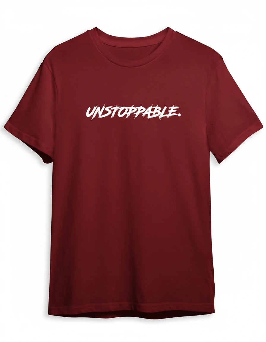 Unstoppable Shirt in Rot mit Weiss Druck