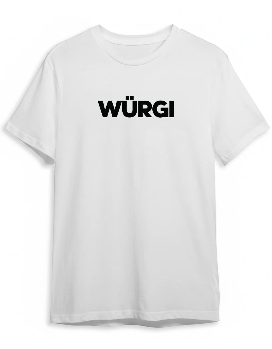 Würgi Shirt in Weiss mit Schwarz Druck