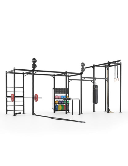 Functional Tower Massive – Perspektive im Trainings-Setup mit Wallball Target und Storage