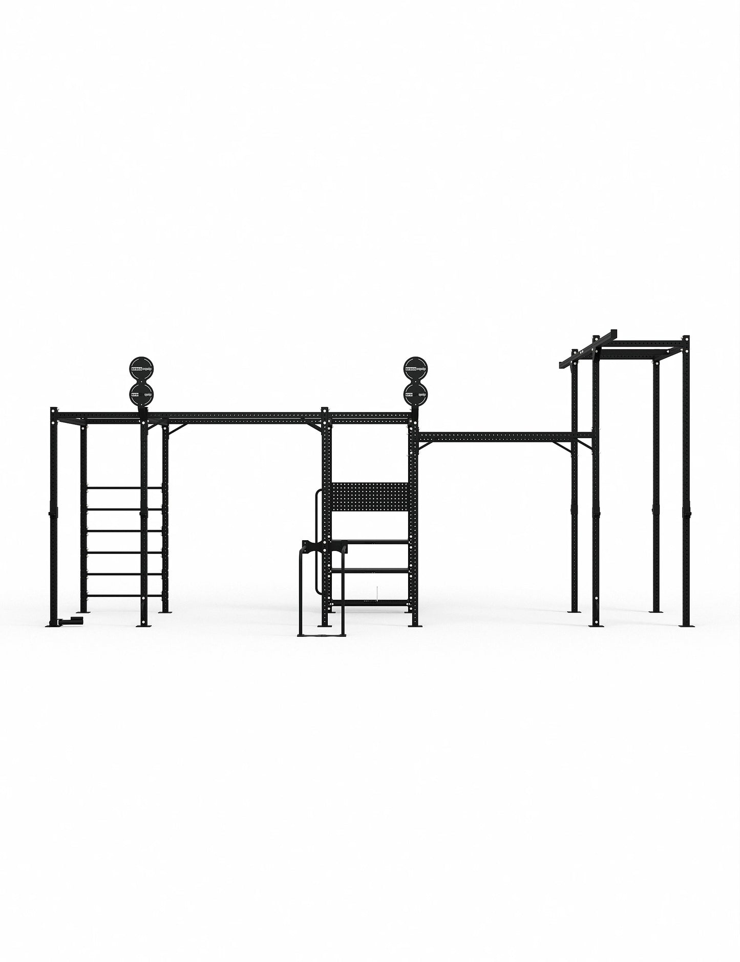 Functional Tower Massive – Trainingsrig mit Wallball Target, Parallel Bars und Storage, Frontansicht