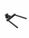 Dip Attachment für A-Line Racks – schwarzes Stahl-Attachment mit zwei konisch auseinanderlaufenden Griffrohren und Stecksystem-Halterung, perspektivische Ansicht