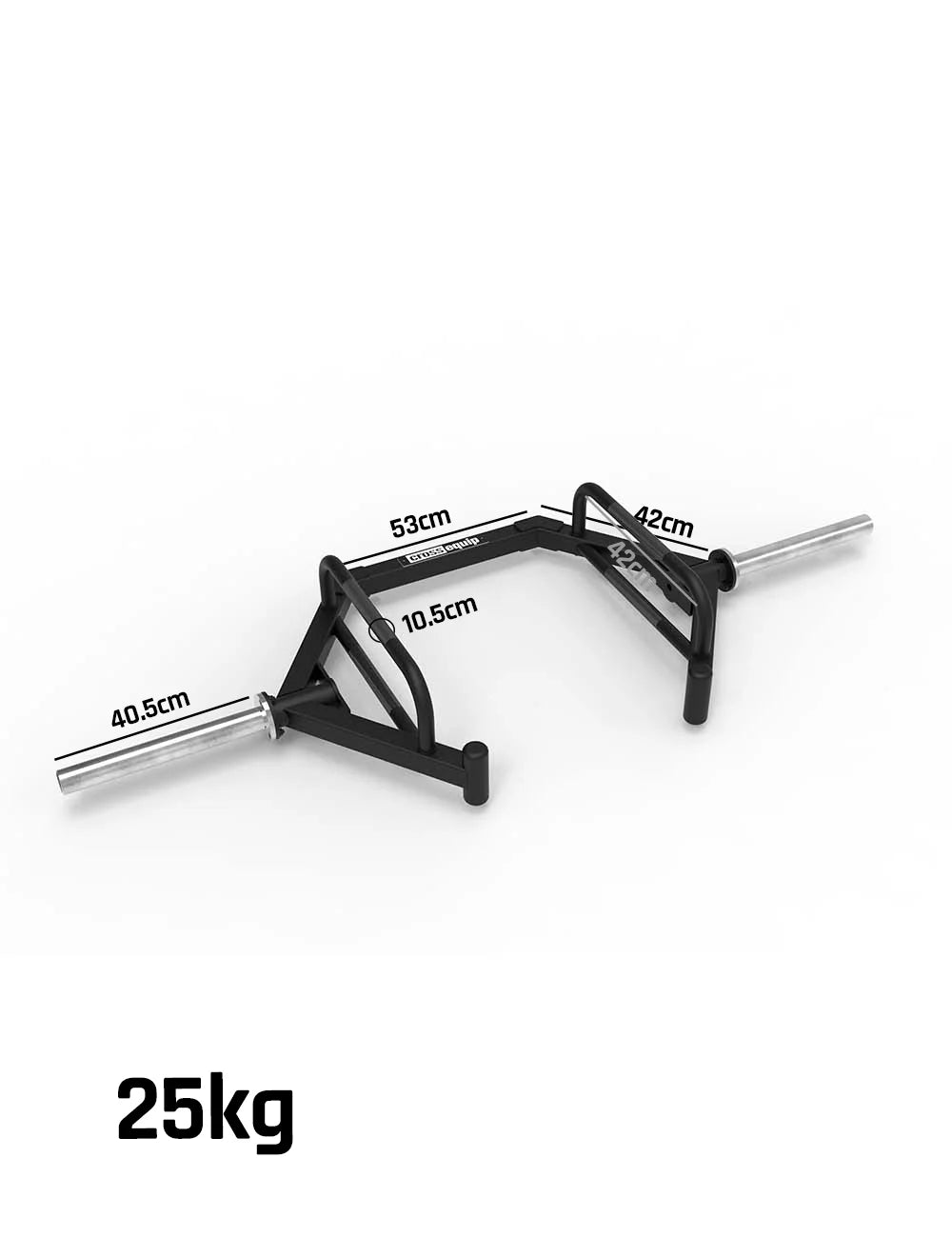 Heavy Duty Open Trap Bar – Masszeichnung mit 195 cm Länge und 50 mm Aufnahme – cross equip
