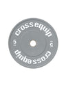 High Grade Color Bumper Plate 5 kg in Grau – Frontansicht der farbigen Hantelscheibe aus Virgin Rubber