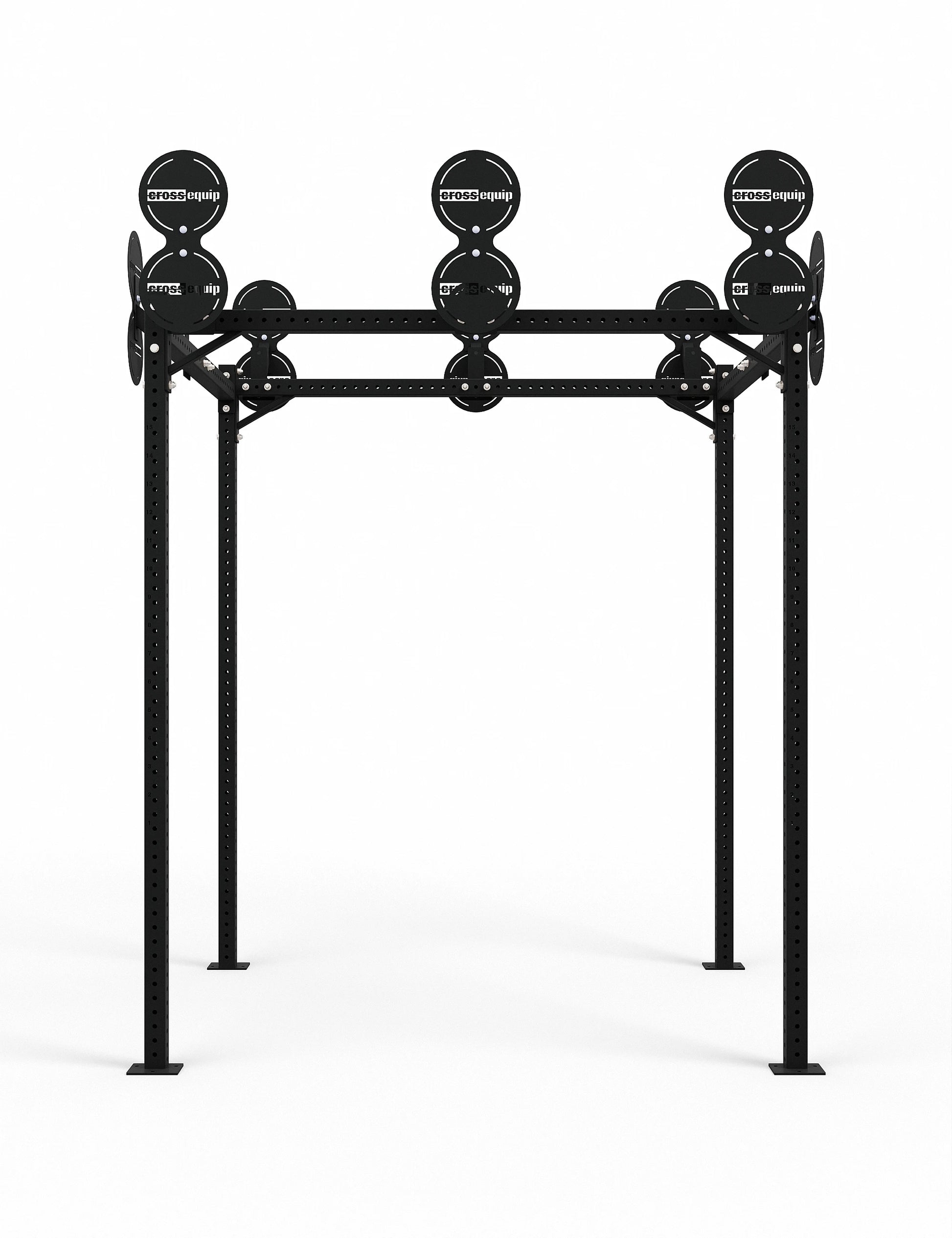 Hyrox Wall Ball Rig mit 8 Targets von vorne.