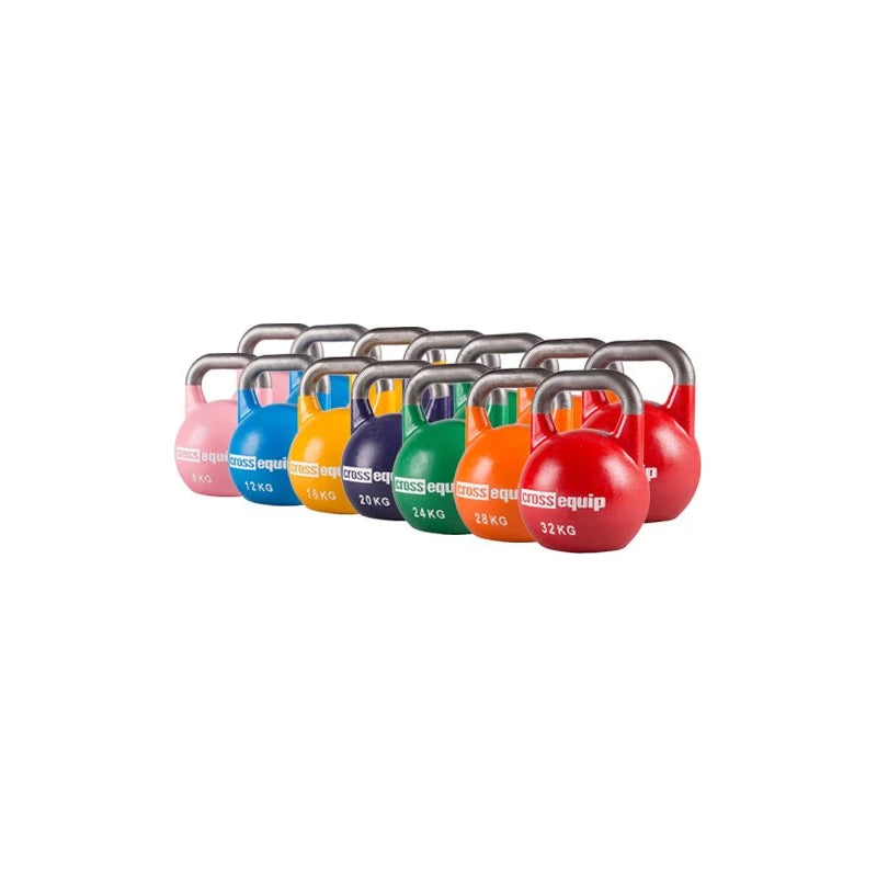 Competition Kettlebell Set Pro von cross equip mit Kugeln von 8 bis 32 kg