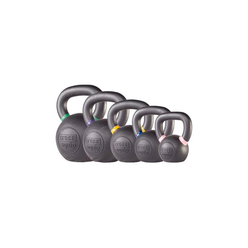 Powder Coated Kettlebell Starter Set von cross equip mit fuenf Gusseisen-Kettlebells