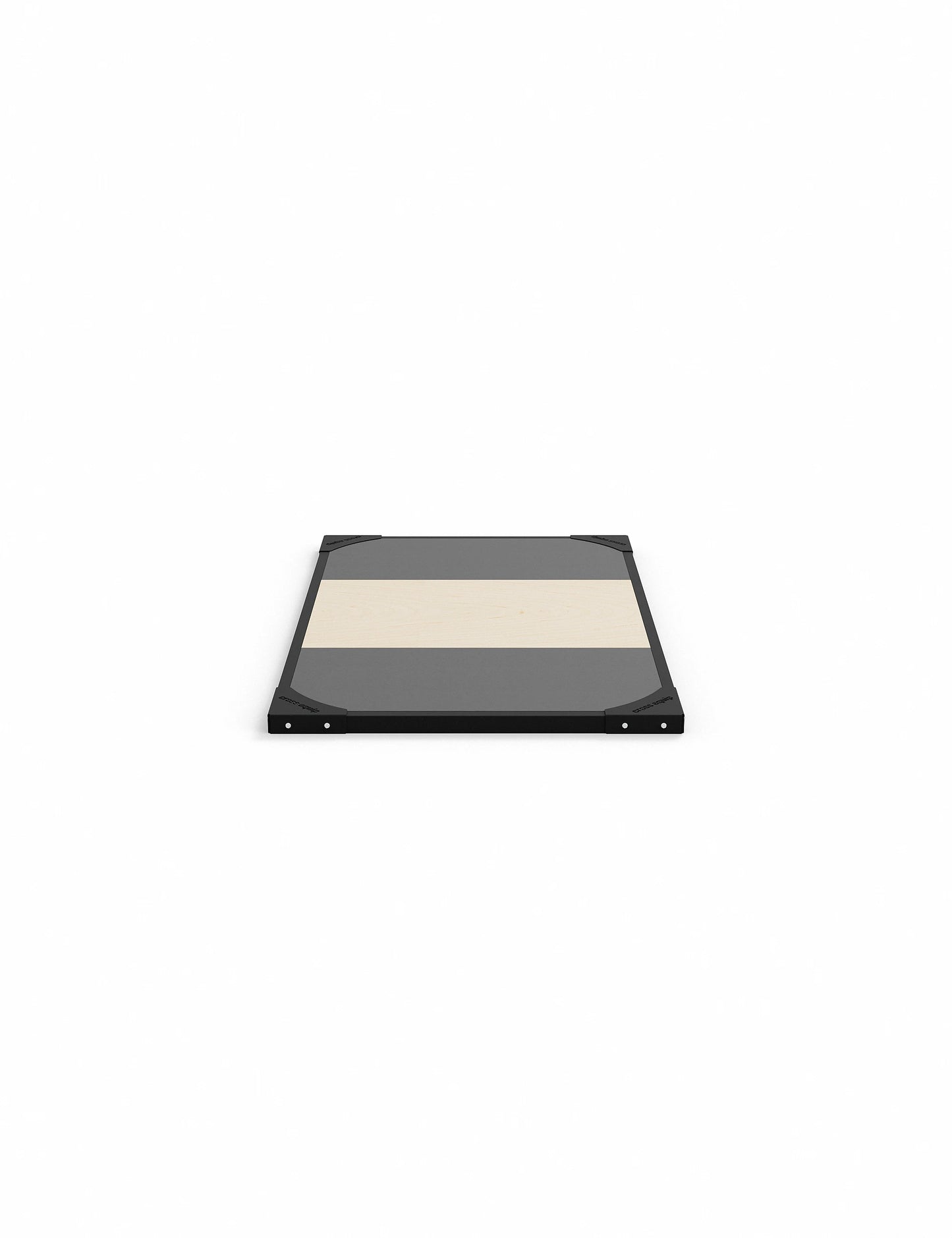 Lifting Plattform mit Dämpfung 1.5m – Seitenansicht mit Stahlrahmen, Shock-Absorb-Pads und Holzplatte