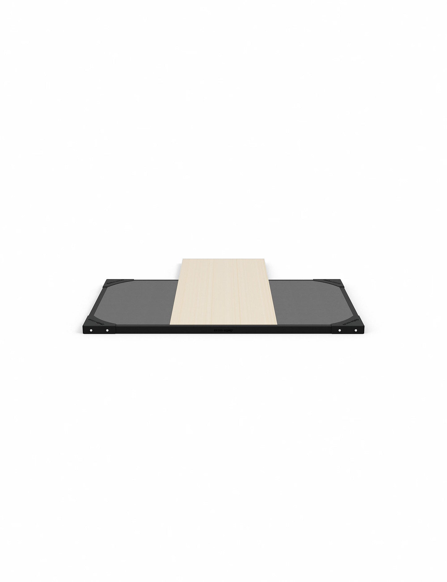 Lifting Plattform für Power Rack mit Dämpfung 1.5m x 2.5m – Frontansicht der Liftingfläche mit Drop-Zonen und Holz bis ins Rack