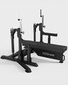 Powerlifting Combo Rack – Frontansicht der Wettkampf-Station mit IPF-naher Bench