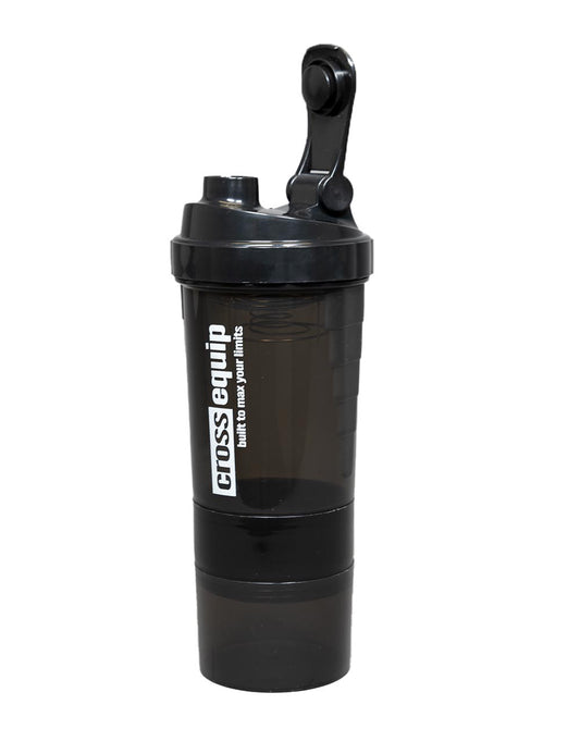 Shaker Bottle black 500ml inkl. extra Behälter + Mischfeder