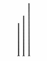 Upright Beam A-Line – Rack-Pfosten 75 × 75 mm Profil mit Bodenplatte und Höhenmarkierungen